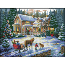 Load image into Gallery viewer, Joy Sunday Christmas Return(54*43CM) 14CT stamped cross stitch
