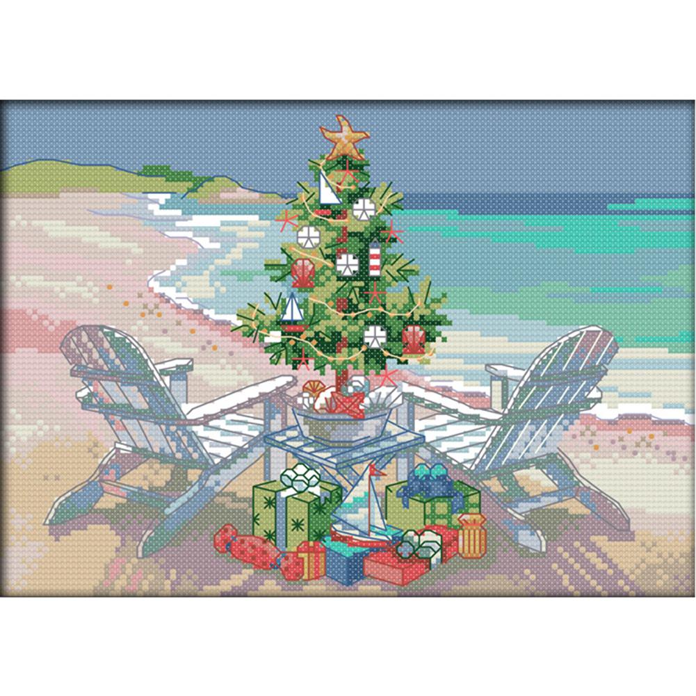 Joy Sunday Christmas Tree Gift(30*21CM) 14CT stamped cross stitch
