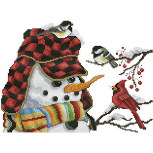 Joy Sunday Christmas Snowman(36*29CM) 14CT stamped cross stitch