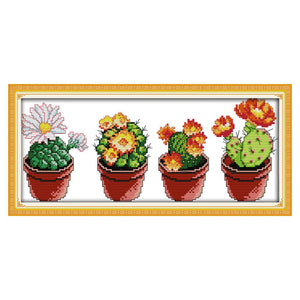 Joy Sunday Cactus(36*17CM) 14CT stamped cross stitch