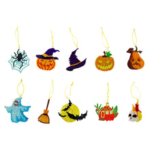 Load image into Gallery viewer, 10pcs Halloween DIY Diamond Painting Pendant Full Drill Mosaic Ornament Kit
