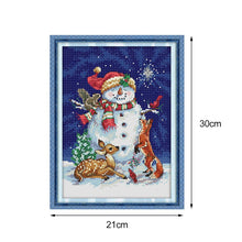 Load image into Gallery viewer, Joy Sunday Midnight Snowman(30*21CM) 14CT stamped cross stitch
