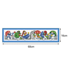 Load image into Gallery viewer, Joy Sunday Snowman Umbrella(68*16CM) 14CT stamped cross stitch
