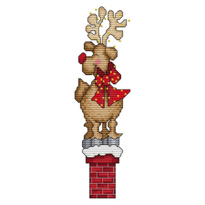 Joy Sunday Christmas Deer(9*27CM) 14CT stamped cross stitch