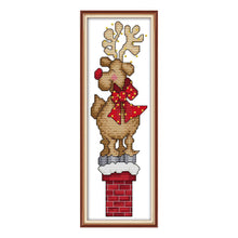 Load image into Gallery viewer, Joy Sunday Christmas Deer(9*27CM) 14CT stamped cross stitch
