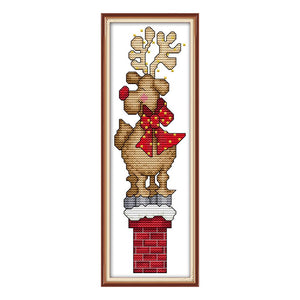 Joy Sunday Christmas Deer(9*27CM) 14CT stamped cross stitch