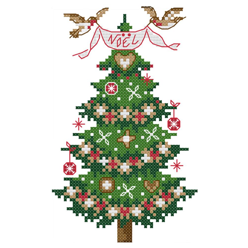 Christmas Tree(14*19CM) 14CT stamped cross stitch