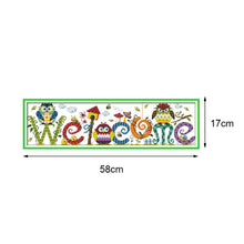 Load image into Gallery viewer, Joy Sunday Cartoon Welcome Board(58*17CM) 14CT stamped cross stitch

