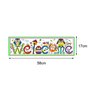 Joy Sunday Cartoon Welcome Board(58*17CM) 14CT stamped cross stitch