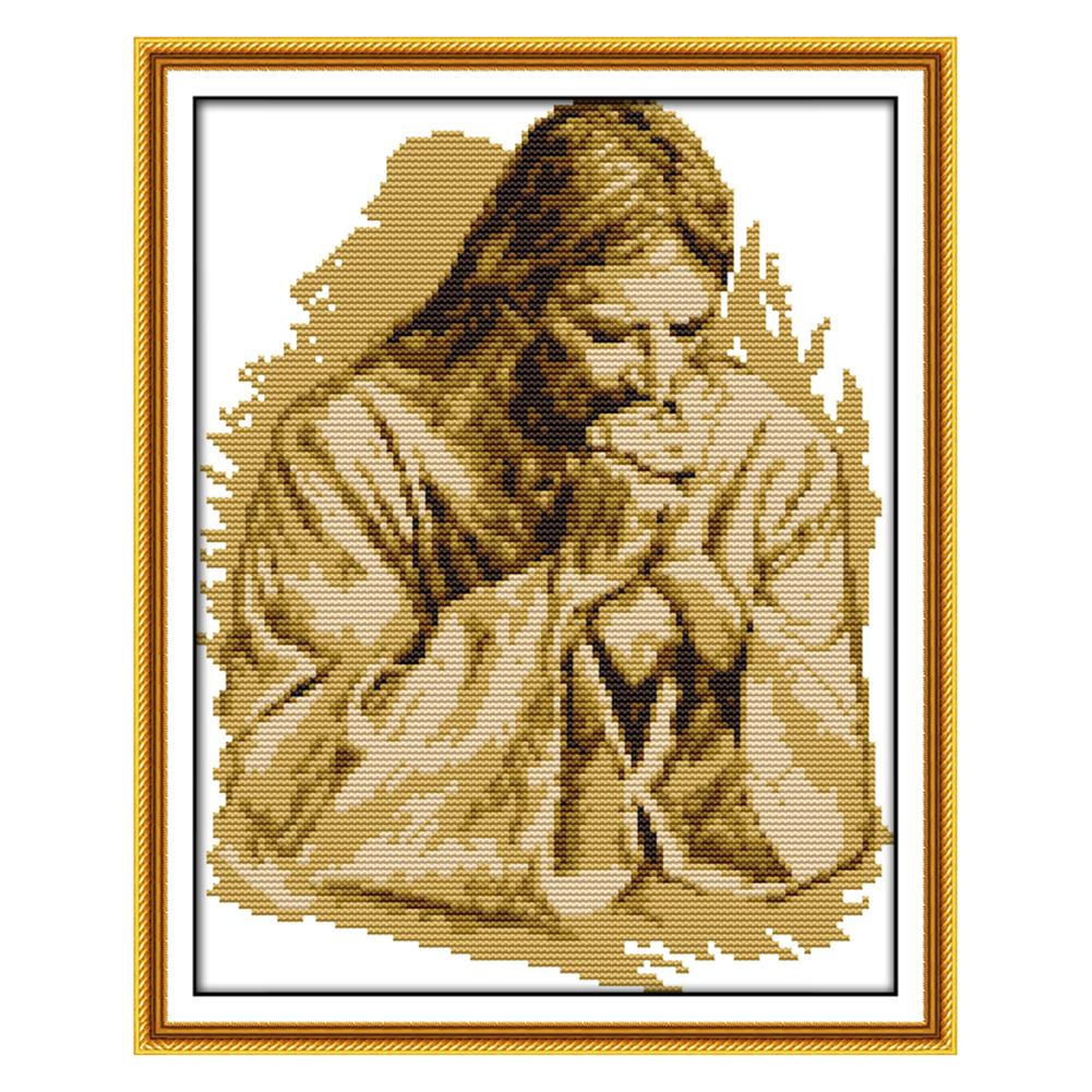 Joy Sunday Jesus Pray(32*27CM) 14CT stamped cross stitch