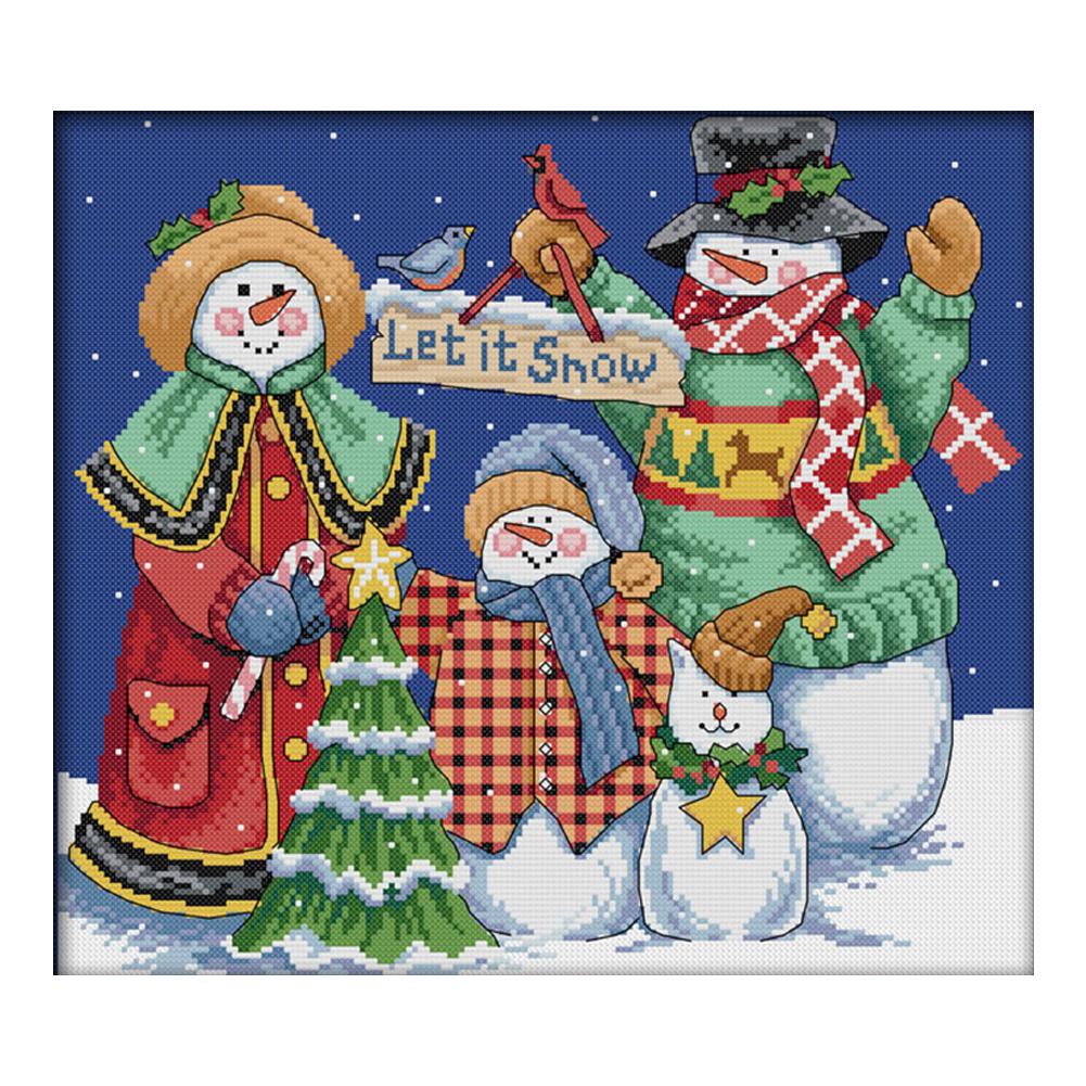 Joy Sunday Room Christmas Snowman(38*34CM) 14CT stamped cross stitch