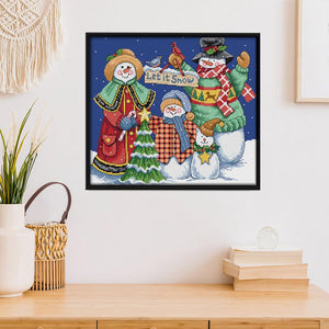 Joy Sunday Room Christmas Snowman(38*34CM) 14CT stamped cross stitch