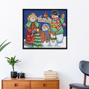 Joy Sunday Room Christmas Snowman(38*34CM) 14CT stamped cross stitch