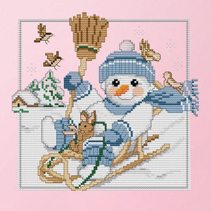 Joy Sunday Room Christmas Snowman(26*23CM) 14CT stamped cross stitch