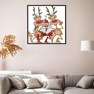 Joy Sunday Santa Claus Reindeer(28*26CM) 14CT stamped cross stitch