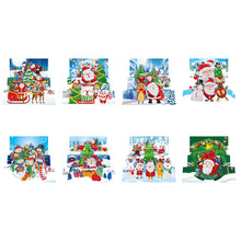 Load image into Gallery viewer, 8pcs Diamond Painting Christmas Postcards Art Craft 5D DIY for Birthday Festival

