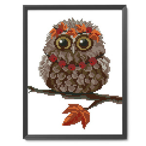 Joy Sunday owl(19*22CM) 14CT stamped cross stitch