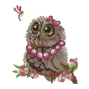 Joy Sunday Owl and Bamboo Dragonfly(19*22CM) 14CT stamped cross stitch