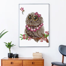 Load image into Gallery viewer, Joy Sunday Owl and Bamboo Dragonfly(19*22CM) 14CT stamped cross stitch
