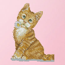 Load image into Gallery viewer, Joy Sunday Flower Cat(17*21CM) 14CT stamped cross stitch
