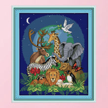 Load image into Gallery viewer, Joy Sunday Wild Animal African Animals(34*39CM) 14CT stamped cross stitch
