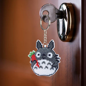 Carrot Cat Beaded Embroidery Key Ring Car Backpack Pendant Handcraft (Y062)