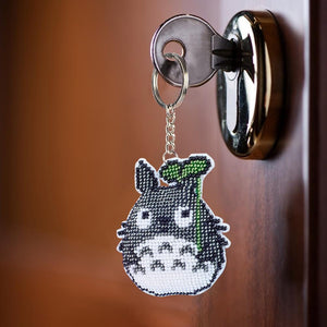 Leaf Cat Beaded Embroidery Key Ring Car Backpack Pendant Handcraft (Y065)