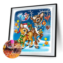Load image into Gallery viewer, Christmas Elk 30x30cm(canvas) full round drill diamond painting
