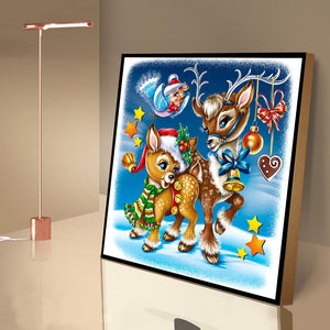 Christmas Elk 30x30cm(canvas) full round drill diamond painting