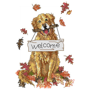 Joy Sunday Welcome Dog(18*26CM) 14CT stamped cross stitch