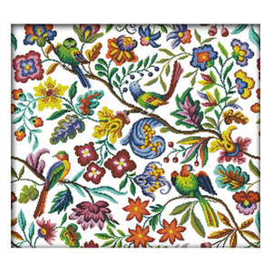 Joy Sunday Bird Flowers(59*55CM) 14CT stamped cross stitch