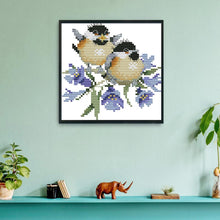 Load image into Gallery viewer, Chirping Bird on Bluebell(16*16CM) 14CT stamped cross stitch
