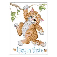 Load image into Gallery viewer, Joy Sunday Cat on the Tree(19*27CM) 14CT stamped cross stitch

