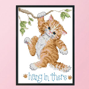 Joy Sunday Cat on the Tree(19*27CM) 14CT stamped cross stitch