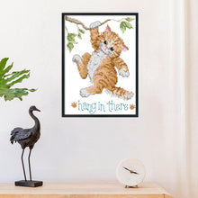 Load image into Gallery viewer, Joy Sunday Cat on the Tree(19*27CM) 14CT stamped cross stitch
