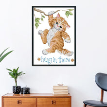 Load image into Gallery viewer, Joy Sunday Cat on the Tree(19*27CM) 14CT stamped cross stitch
