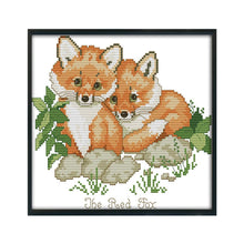 Load image into Gallery viewer, Joy Sunday Red Fox(26*21CM) 14CT stamped cross stitch

