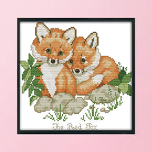 Load image into Gallery viewer, Joy Sunday Red Fox(26*21CM) 14CT stamped cross stitch
