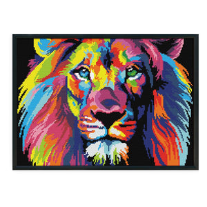 Joy Sunday Color Lion(40*32CM) 14CT stamped cross stitch
