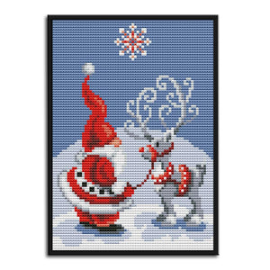 Joy Sunday Santa Claus Elk(18*22CM) 14CT stamped cross stitch