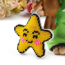 Load image into Gallery viewer, DIY Bead Embroidery Key Chain Cross Stitch Star Car Bag Pendant Handicraft
