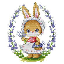 Load image into Gallery viewer, Joy Sunday Bunny and Flowers(28*22CM) 14CT stamped cross stitch
