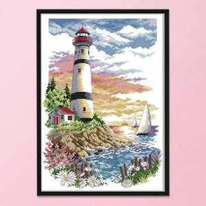 Joy Sunday Lighthouse(30*40CM) 14CT stamped cross stitch