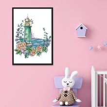 Load image into Gallery viewer, Joy Sunday Rose Lighthouse(23*29CM) 14CT stamped cross stitch
