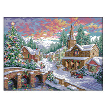Load image into Gallery viewer, Joy Sunday Snow Landscape(54*43CM) 14CT stamped cross stitch
