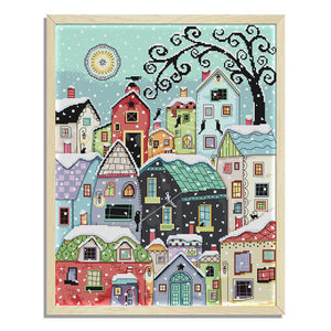 Joy Sunday Street Scenery Landscape(40*48CM) 14CT stamped cross stitch