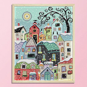 Joy Sunday Street Scenery Landscape(40*48CM) 14CT stamped cross stitch