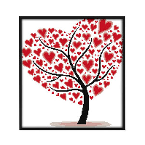 Joy Sunday Heart Tree(35*33CM) 14CT stamped cross stitch