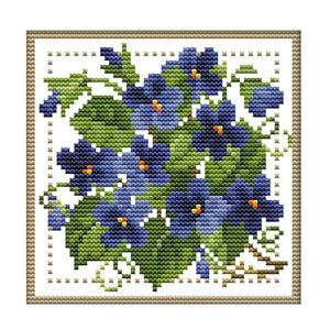 Joy Sunday Months Flower February(17*17CM) 14CT stamped cross stitch