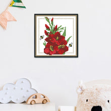 Load image into Gallery viewer, Joy Sunday Months Flower August(17*17CM) 14CT stamped cross stitch
